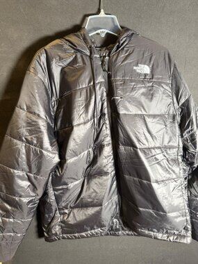 The North Face Puffer Jacket Mens XL Large Black Thermoball Full Zip Hooded READ